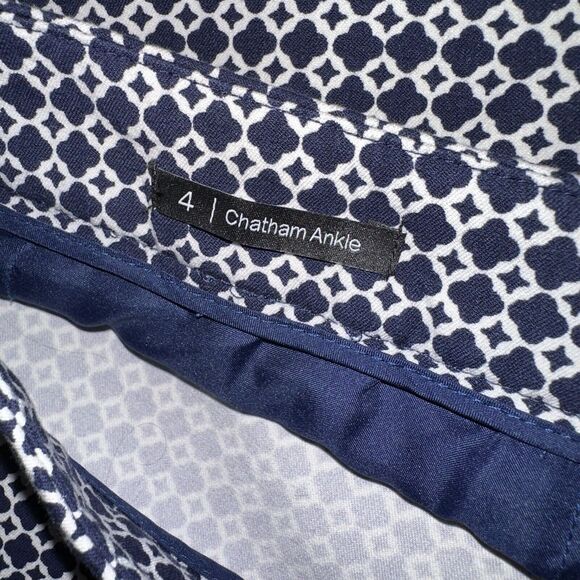 Talbots Women’s Chatham Ankle Zip Printed Pants Blue Size 4 - Picture 5 of 6